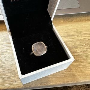 Sterling silver rose quartz ring